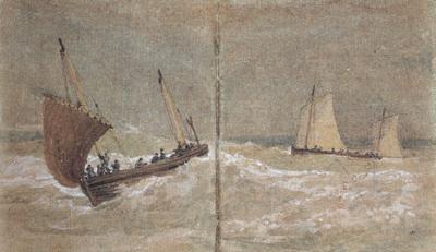 Joseph Mallord William Turner Sailing boats at sea (mk31) Norge oil painting art